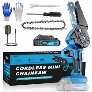 Aokia Electric Cordless Mini Chainsaw,20V Chainsaw Handheld & Portable Power Chain Saw for Tree Trimming Pruning Garden & Yard Work Battery Chain Saw Gifts for Men Women Dad Blue