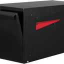 Ilyapa Indestructible Heavy Duty Modern Mailboxes for Outside Post Mount - 21x10x 8 Inch Large Mailbox, Black Heavy Gauge Metal Mail Box - Mail Boxes for House Outside, Rural, Residential or Curbside