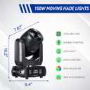 150W Moving Head DJ Lights LED Stage Light Mini Beam Spot 8 Gobos 8 Colors Stage Lighting DMX 512 12CH with Sound Activated for Wedding Live Show Disco Events Party(150W, 1)