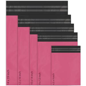 Red Ember Mailing Poly Postal Self Seal Bags Large Mailing Bags Postage Packaging Assorted Mailers Posting Shipping Post Parcels Package Bags (Pink, Pack of 50 - Mixed)