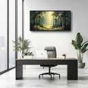 Large Green Forest Wall Art for Living Room Tree Pictures Sunshine Big Wall Decor Nature Landscape Canvas Print Oil Painting Home Framed Artwork Decoration Gifts for Bedroom Office 30"x60"
