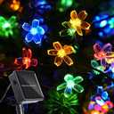 Vruxuri 60 LED Solar String Lights Outdoor Waterproof Flower Fairy Lights for Garden Fence Patio Yard Christmas Tree Lawn Wedding Party Decor, Multicolor