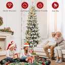 U'Artlines Christmas Washable Round Area Rug 6ft Bell Leaves Laundry Rug Runner Non Slip Soft Throw Rugs Carpet for Entryway Living Room Bedroom Black