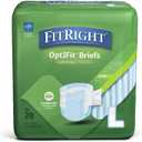OptiFit Extra Adult Briefs, Incontinence Diapers with Tabs, Moderate Absorbency, Large, 44 to 56", 20 Count (Pack of 4)