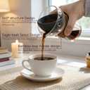 Pour Over Coffee Maker Set with Reusable Microporous Ceramic Coffee Filter, No Paper Filters Needed, Heat-Resistant Handle Borosilicate Glass Coffee Pot, Ideal for Ground Coffee