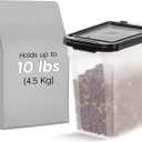 IRIS USA Airtight Dog Food Storage Container, WeatherPro, Up to 10 lbs, for Dog Cat Bird and Other Pet Food Storage Bin, Keep Fresh, Translucent Body, Made in USA, Clear/Black