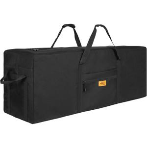 47 inch Foldable Oversized Zipper Duffel Bag, Travel Outdoor Camping Bag, Sports Equipment Storage Bag, Waterproof and Scratch Resistant, Black (X-Large-47.2*14.2*17.3 inch)