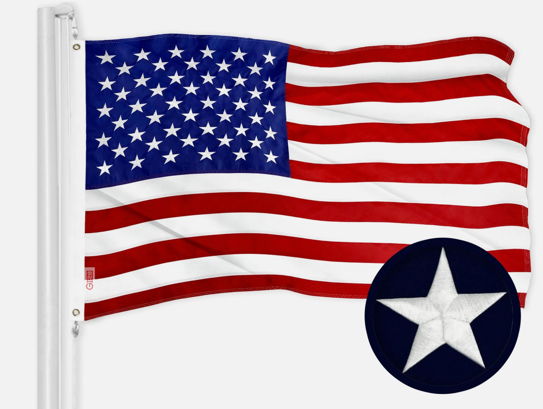 American Flags for Outside 3x5-100% Polyester MADE IN THE USA -Indestructible Durable Outdoor Heavy Duty Spun Polyester -US Flags 3x5 Outdoor -American Flag Sewn Stripes and Embroidered Stars - FMAA Certified