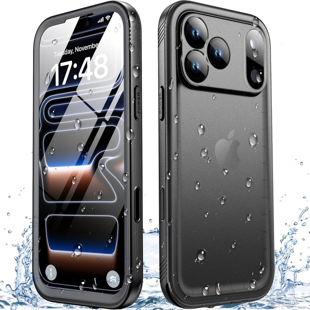 SPORTLINK for iPhone 17 Pro Waterproof Case - Built in Screen Protector Rugged Dustproof/Full Body Shockproof/Military Dropproof/Heavy Duty, Sealed Protective Cover for iPhone 17 Pro 6.3 inch Black