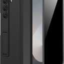 Miimall for Samsung Galaxy Z Fold 6 Case with Privacy Screen Protector, [Anti Spy] Built-in Adjustable Kickstand & Magnetic Hinge Protection Full-Body Protective Case for Galaxy Z Fold 6 5G Black