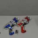 Light-Up Noise Blaster - Red & Blue 2 Pack - 11.5 Inches - Super Spinning Space Sound Effects with Futuristic Power Galaxy Ranger FX for Party Favor, Novelty, Bag Stuffer for Ages 5+