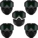 Mask for Welding and Cutting with Anti-Glare Welding Goggles, Anti-Dust, Large Viewing Welding Hood (Black-5)