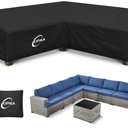 Kipiea VShape Outdoor Patio Furniture Covers Waterproof, 500D HeavyDuty Outdoor Sectional Cover Windproof, Patio Sectional Sofa Cover AntiUV, No Tears & No Fading (120"/120"L x 33.5"D x 31"H)