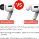 Lanwow Premium Memory Foam Tips for AirPods Pro 1st & 2nd Gen. No Silicone Eartips Pain. Anti-Slip Eartips. Fit in The Charging Case, 3 Pairs (S/M/L, Black)