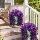 Faux Bougainvillea Artificial Flowers Plants for Outdoors Outside Decor, 2pcs Fake Flowers Silk Long Trailing Vines UV Resistant Realistic Faux Flowers for Front Door Porch Planter Balcony Yard, Mix