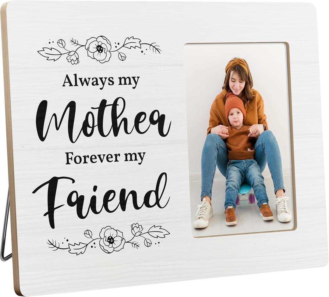 Mother Gifts for Mom Picture Frame from Daughter Son, Always My Mother Forever My Friend, 4x6 Inch Photo