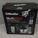 Mueller Multistick 800W 4-in-1 Immersion Blender Handheld, 12 Speed Hand Mixer - Turbo Boost, Heaviest Duty Copper Motor, Titanium Blades Hand Blender, Milk Frother Wand, Whisk, Kitchen Gadgets Black