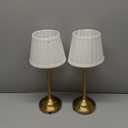 KDG Cordless LED Table Lamp Set of 2, Portables Fabric Shade Desk Lamps, 4000mAh Rechargeable Battery Powered Lighting, Dimmable Light for Dining Room, Bedroom, Bedside, Night Light, Balcony (Bronze)