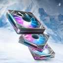 AsiaHorse AMICI-5GT RGB PC Fans, Infinity Mirror ARGB Fans HDB Bearing Fan Speeds Up to 1800 RPM with 24 LED Lights, Forward Blade Fan Compatible Motherboard Aura SYNC (Not Wireless Connection), 3 Pack