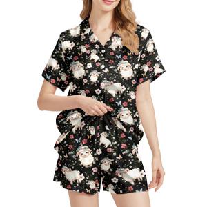 Carwayii Sheep Gifts for Women Pajamas Set Gaot Gifts Lounge Pjs Sets Button Down Shirt Birthday Gift To My Wife,small