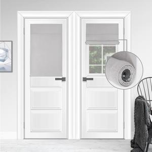 WDFour Blackout Curtains for French Doors - Thermal Insulated Light Blocking Shades, Noise-Free Adjustable Roller Blinds, UV Protection for Bedroom & Office, 24x38 Inches, Light Gray (1 Pack)