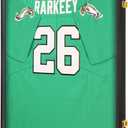 Jersey Frame Display Case for Wall ,Large Lockable T-Shirt Shadow Box with Clear UV Protection Acrylic & Hangers for Football Basketball Baseball Soccer Hockey, Matte Black 1 Pack