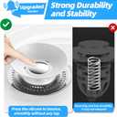 4 x Bathroom Sink Stopper with Anti-Odor, Faster Drainage, Universal Silicone Sink Drain Strainer, with Detachable Hair Catcher Drain Cover, Pop Up Basin Plug for 1.1~1.77 Drain Hole(White)