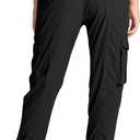 smawell Women's Hiking Cargo Pants with Pockets Lightweight Quick Dry Joggers Travel Camping Outdoor Pants (Black)
