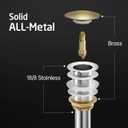 KES Bathroom Sink Drain Without Overflow Vessel Sink Lavatory Vanity Pop Up Drain Stopper Brushed Nickel Finish for 1.6"-1.9" Sink Hole, Brass and Stainless Steel, S2008D-BN