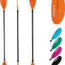 Kayak Paddles Aluminum Shaft Paddle with Nylon Blades, Floating Adjustable Kayaking Oars, 3 Piece, 220-240cm/86-94 Inches, Black/Rose/Teal (Orange)