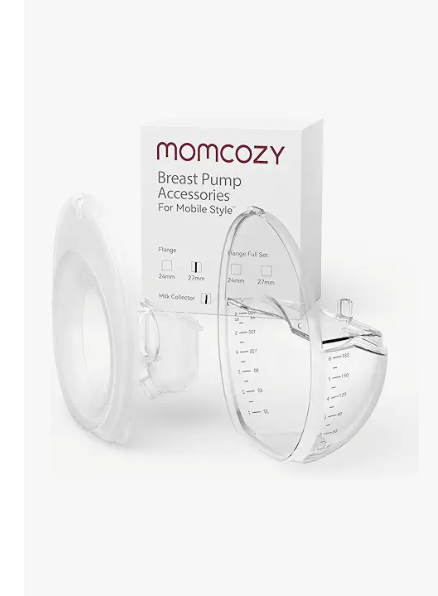 Momcozy Full Set Collector Cup Only Compatible with Momcozy Mobile Style | M6 NOT for Others. Original Mobile Style | M6 Breast Pump Replacement Accessories DoubleFit Flange 24mm