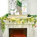LOMIMOS 6FT Spring Lighted Birch Garland,Battery Operated Twig Vine with Timer 48 Lights for Xmas Spring Thanksgiving Wedding Party Decoration Fireplace Mantle Wall
