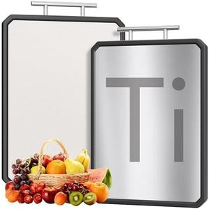 Titanium Cutting Board for Kitchen, Large 16x11 Inch Pure Titanium and Wheat Straw PP Double Sided Chopping Board, Dishwasher Safe, Easy to Clean