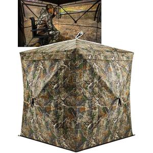 TIDEWE Hunting Blind 270°See Through with Carrying Bag, 1-2& 2-3& 3-4 Person Pop Up Ground Blinds, Portable Resilient Hunting Tent (Forest Fade Camo)