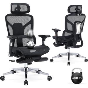 High Back Mesh Ergonomic Office Chair, Heavy Duty Computer Desk Chair, Oversized