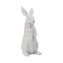 Braxio Porcelain Easter Bunny Decorations - Standing Rabbit Figurine with Flower for Easter & Spring Home Decor, Table Centerpiece, Gift for Bunny Lovers 3.8 x 4 x 10 Inch