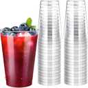 Byvivace 200Counts 12 OZ. Hard Plastic Cups Fancy Disposable Cups for Party, 12 Ounce Clear Elegant Wedding Cups Disposable Wine Glasses for Parties