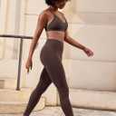 YEOREO Yoga Pants Workout Leggings for Women Hidden Scrunch Butt Lifting Leilanie High Waisted Tummy Control Gym Leggings (Brown, M)