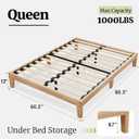 Awesofurni Queen Bed Frame, 12 Inch Solid Wood Platform Bed with Wooden Slats, Natural Finish Wood Bed Frame No Box Spring Needed, Noise Free - Easy Assembly