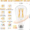 GvvooHome LED Edison Bulbs, E26 Bulb 60 watt Equivalent, Non-Dimmable, Soft White 2700K, ST58 Vintage Light Bulbs, 90+ CRI, 6W 600LM, E26 Medium Base, Clear Glass, 6 Pack