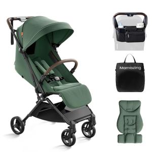 Mamazing Ultra Air Lightweight Baby Travel Stroller with Carbon Fiber Frame
Compact & Airplane-Friendly, One-Handed Fold, 11.6 lbs, UPF50+ Canopy, Under-Seat Basket, Organizer & Cushion Included, Green