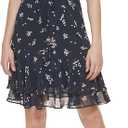 Tommy Hilfiger Ruched Short Sleeve V-neck A-line Mini Dress 10P