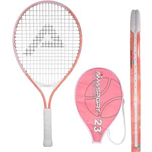 Kids Tennis Racket for Boys & Girls Aged 2-12 - Multi-Color & Style Youth Tennis Racket for Beginner, Includes 420D Nylon Shoulder Strap Bag (Yellow)