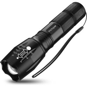 Victoper LED Flashlight 1 Pack, Bright Tactical Torch High Lumens with 5 Modes, Waterproof Zoomable Flash Light for Outdoor, Gifts for Hunting Camping Essentials Gear