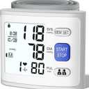 Wrist Blood Pressure Monitor LCD Display, Adjustable Wrist Blood Pressure Cuff 90x2 Reading Memory Wrist Bp Monitor with Storage Case(White)