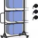 Folding Chair and Table Cart,400LBS Weight Capacity Folding Chair Dolly Maximize The Use of Vertical Space 4pcs Swivel Caster Folding Chair Cart with Straps Simplify Transportation of Chair and Table