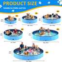 Foldable Dog Pool, Collapsible Dog Swimming Pool Hard Plastic Portable Pets Bath Tub for Dogs and Cats, Pet Wading Pool for Indoor Outdoor Backyard 3XL - 72" x 12"