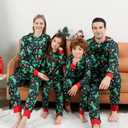 VNVNE Matching Christmas Onesie Pajamas for Family/Couples/Women/Men, Xmas Holiday Reindeer Striped Adults Pjs Sleepwear (8-10 Years, Green Dinosaur)