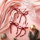 Gerrii 8 Pcs Christmas Bow Ornaments Sparkly Glitter Rhinestones Bow Christmas Tree Ornament Crystal Xmas Party Hanging Pendant Decoration Gift for Family Wedding Home Indoor Outdoor(Red)