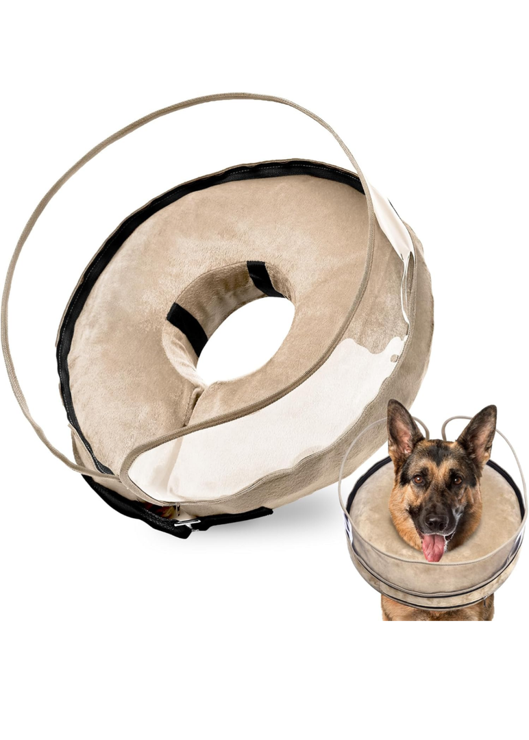 BARKLESS Dog Cone, Inflatable Dog Cone After Surgery for Small Medium Large Breeds, Soft Surgery Collar with Enhanced Anti-Licking Guard Shield for Pets, Protective Donut Collar